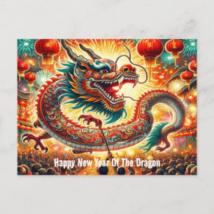 Postal Feliz año nuevo chino del dragón