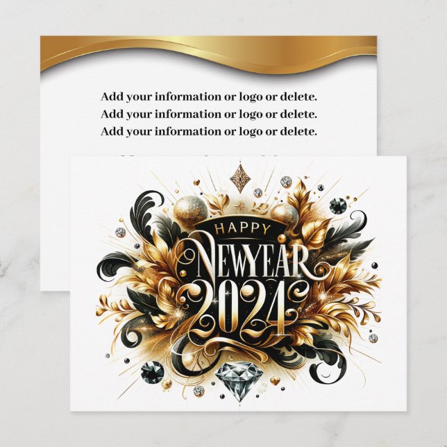 Postal Feliz Año Nuevo con sobres (Anverso / Reverso)