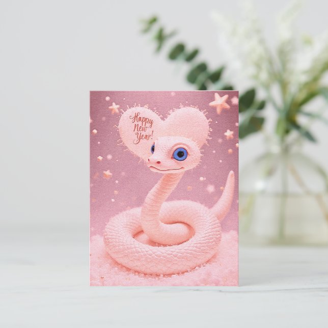 Postal Feliz Año Nuevo del Poster de la serpiente (Anverso de pie)