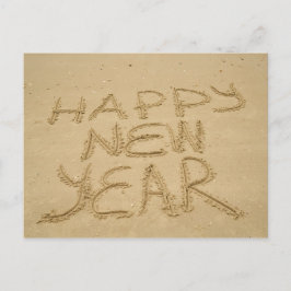 Postal Feliz Año Nuevo en arena