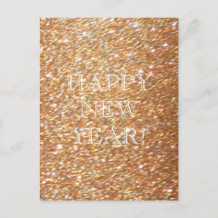 Postal ¡Feliz Año Nuevo! Fiesta de glamour de Purpurina d