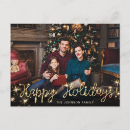 Postal Feliz Año Nuevo Guión de la Marcha de Oro Saludo F