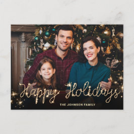 Postal Feliz Año Nuevo Guión de la Marcha de Oro Saludo F