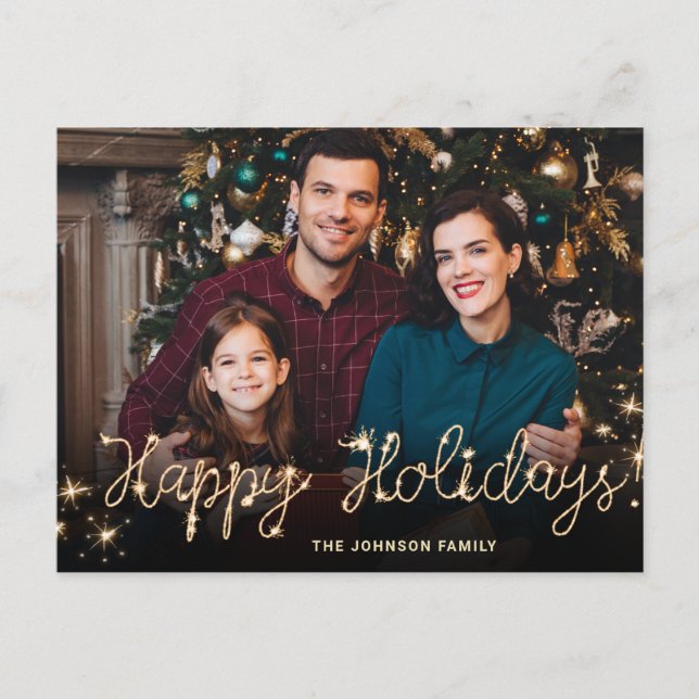 Postal Feliz Año Nuevo Guión de la Marcha de Oro Saludo F (Anverso)