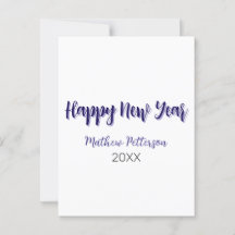 Feliz año nuevo púrpura añada de negro año simple