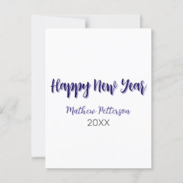 Postal Feliz año nuevo púrpura añada de negro año simple