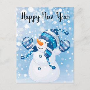Postal Feliz Año Nuevo Snowman