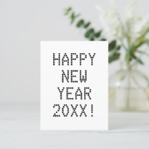 Feliz Año Nuevo texto blanco negro personalizado m