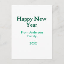 Feliz año nuevo verde agregar nombre de familia añ