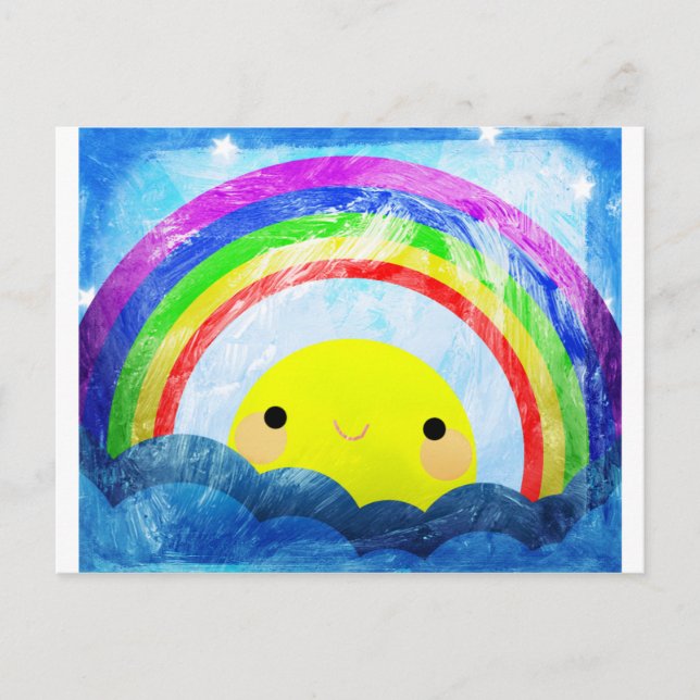 Postal Feliz arcoiris (Anverso)