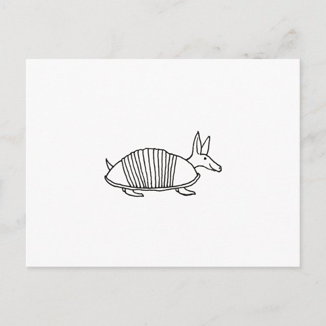 Postal Feliz Armadillo original arte de dibujo (Anverso)