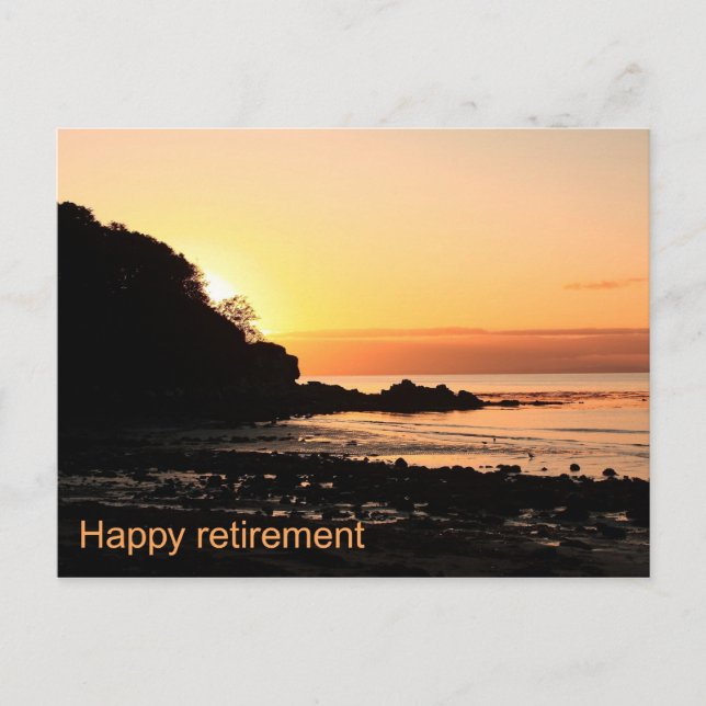 Postal Feliz atardecer de retiro en Escocia (Anverso)