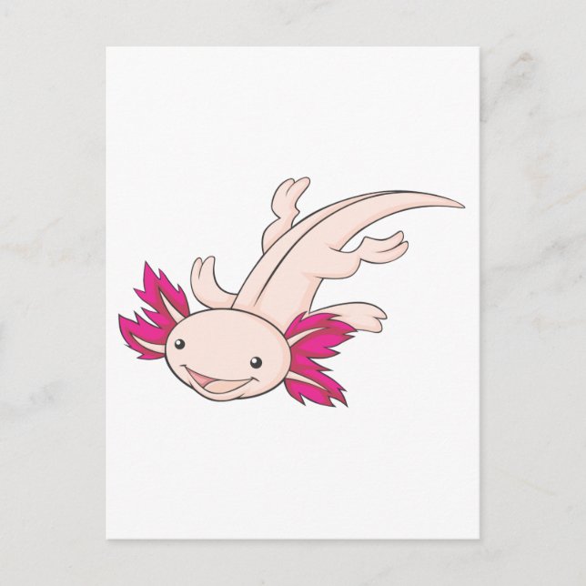 Postal Feliz Axolotl mexicano (Anverso)