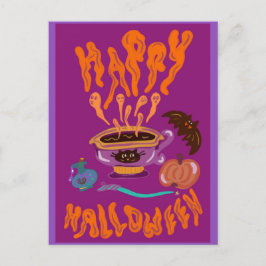 Postal Feliz bebida de Halloween potion coffee witche