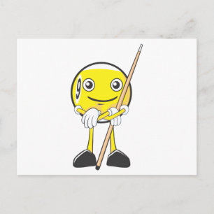 Postal Feliz Billiard Nine Ball Player