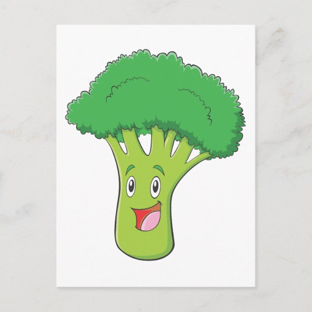 Postal Feliz Broccoli Vegetable Sonriendo (Anverso)