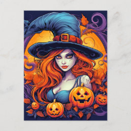 Postal Feliz Bruja de Halloween