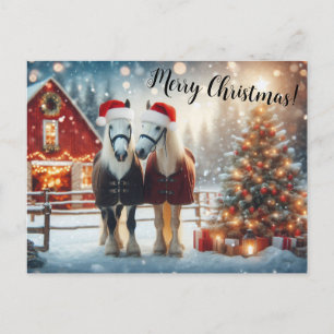 Postal Feliz Caballos de Navidad