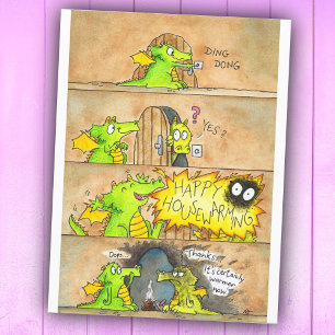 Postal Feliz calentamiento de casa