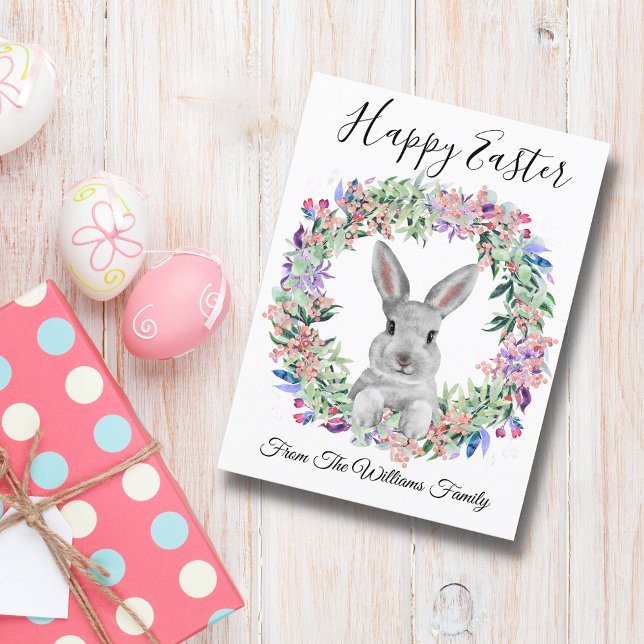 Postal feliz campanario lindo de Pascua y familia de flor (Subido por el creador)