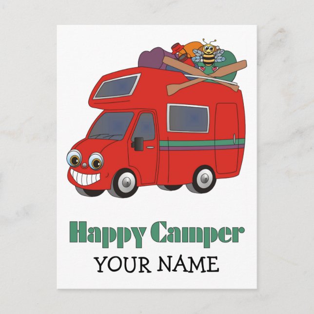Postal Feliz Camper (Anverso)
