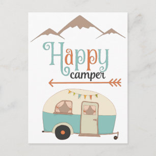 Postal Feliz Camper Cute Retro RV