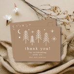 Postal Feliz Camper Gracias<br><div class="desc">Presentamos nuestro encantador diseño de ducha para bebés "Happy Camper", perfecto para celebrar la llegada de tu pequeño. Este encantador diseño cuenta con un caprichoso tema de camping, con ilustraciones de árboles, luna y estrellas. Ya sea que esté planeando una ducha de bebé al aire libre o simplemente le guste...</div>