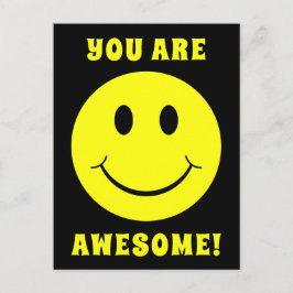 Postal Feliz Cara Amarilla Que Eres Increíble