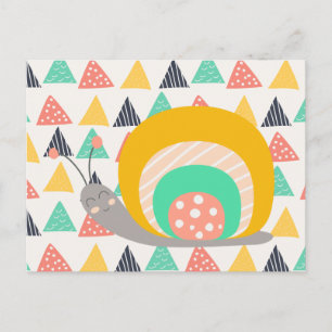 Postal Feliz caracol en Triángulos