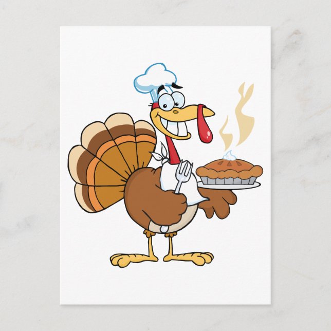Postal Feliz Chef Turco Con Pie (Anverso)