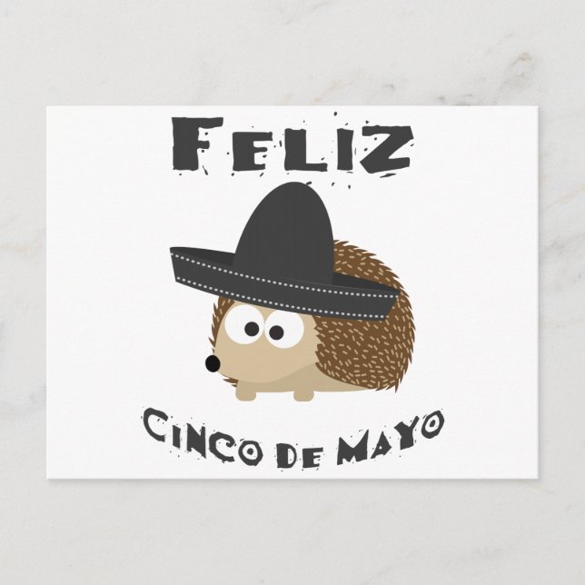 Postal Feliz Cinco De Mayo Hedgehog (Anverso)