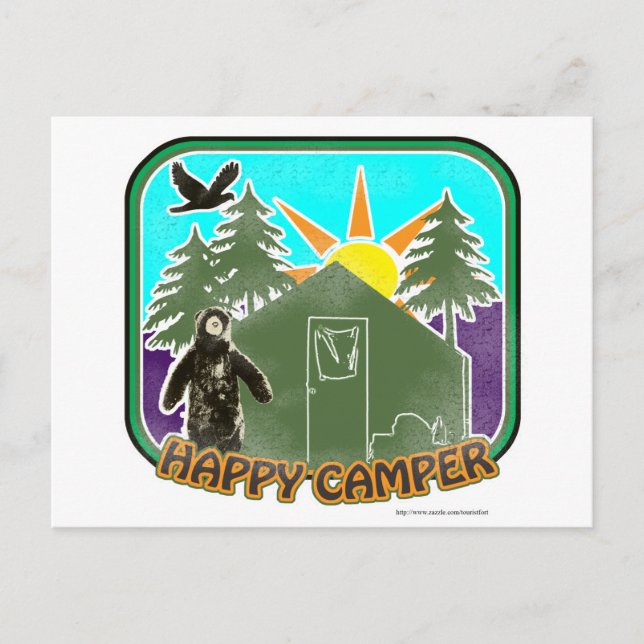Postal Feliz color del camper (Anverso)