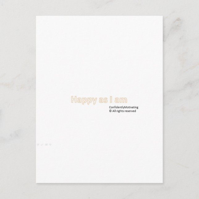 Postal Feliz como soy (Anverso)