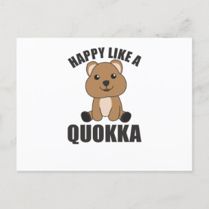 Postal Feliz como una Quokka - dulces animales dulces de 