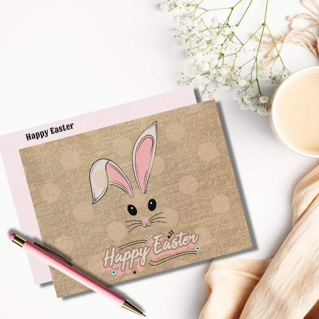 Postal Feliz conejo de Pascua enfrentando puntos neutros  (Subido por el creador)