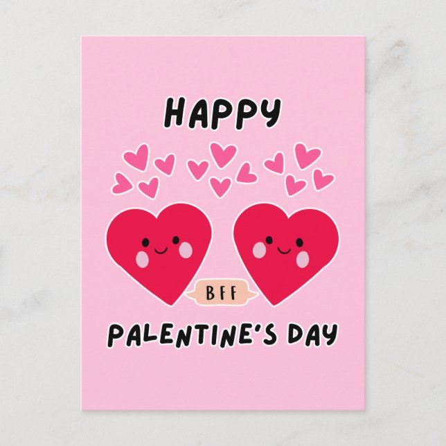 POSTAL FELIZ CORAZÓN DE AMOR DEL DÍA DE LA PALENTINA (Anverso)