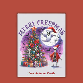 Postal Feliz Creepmas Hallowmas Navidad Halloween