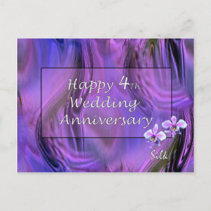 Postal Feliz cuarto. Aniversario boda
