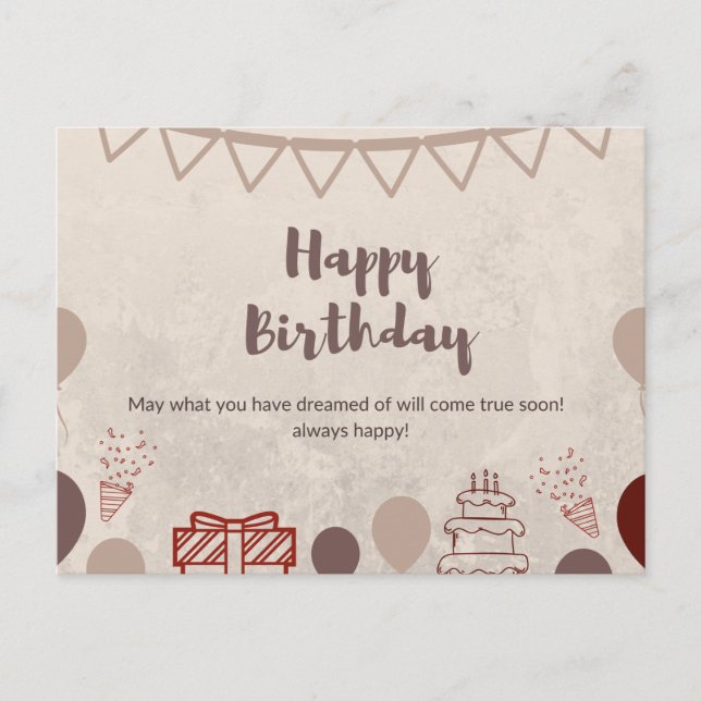 POSTAL FELIZ CUMPLEAÑOS (Anverso)