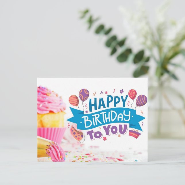 Postal Feliz cumpleaños (Anverso de pie)