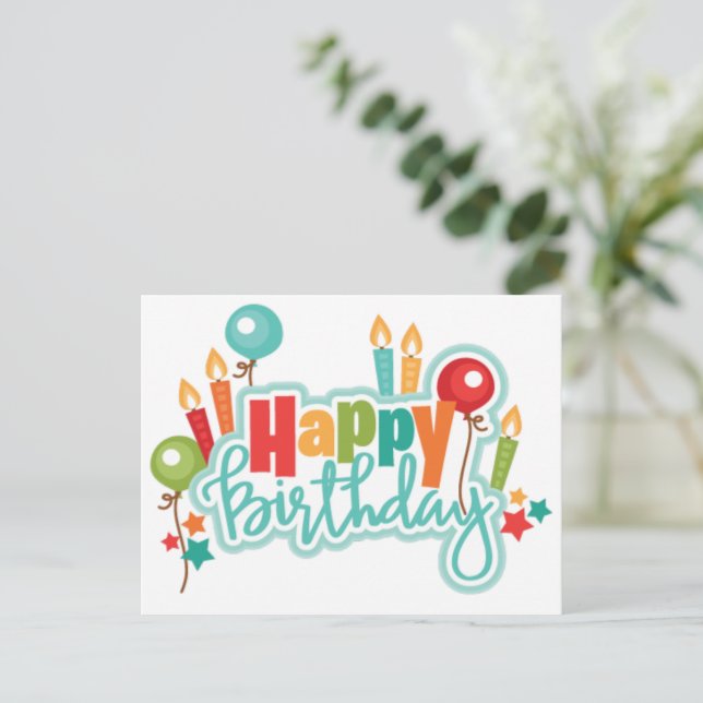 Postal Feliz cumpleaños (Anverso de pie)