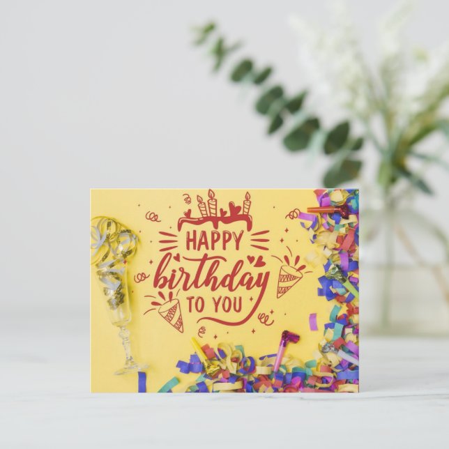 Postal Feliz cumpleaños (Anverso de pie)