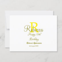 Feliz cumpleaños 15 amarillo agregar nombre monogr