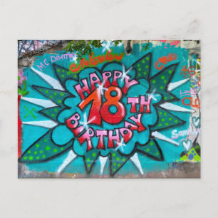 Postal Feliz cumpleaños 18 Graffiti