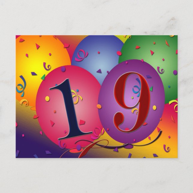 Postal Feliz cumpleaños 19 (Anverso)