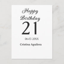 Feliz cumpleaños 21 letras negritas nombre simple 