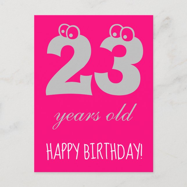Postal FELIZ CUMPLEAÑOS 23 años Rosa Caliente Lindo (Anverso)