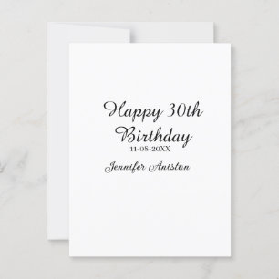 Postal Feliz cumpleaños 30 agregar nombre fecha elegante