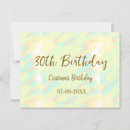 Postal Feliz cumpleaños 30 amarillo naranja acuarela mode