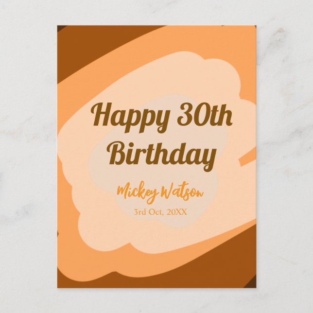 Postal Feliz cumpleaños 30 rústico de madera Halloween ot (Anverso)